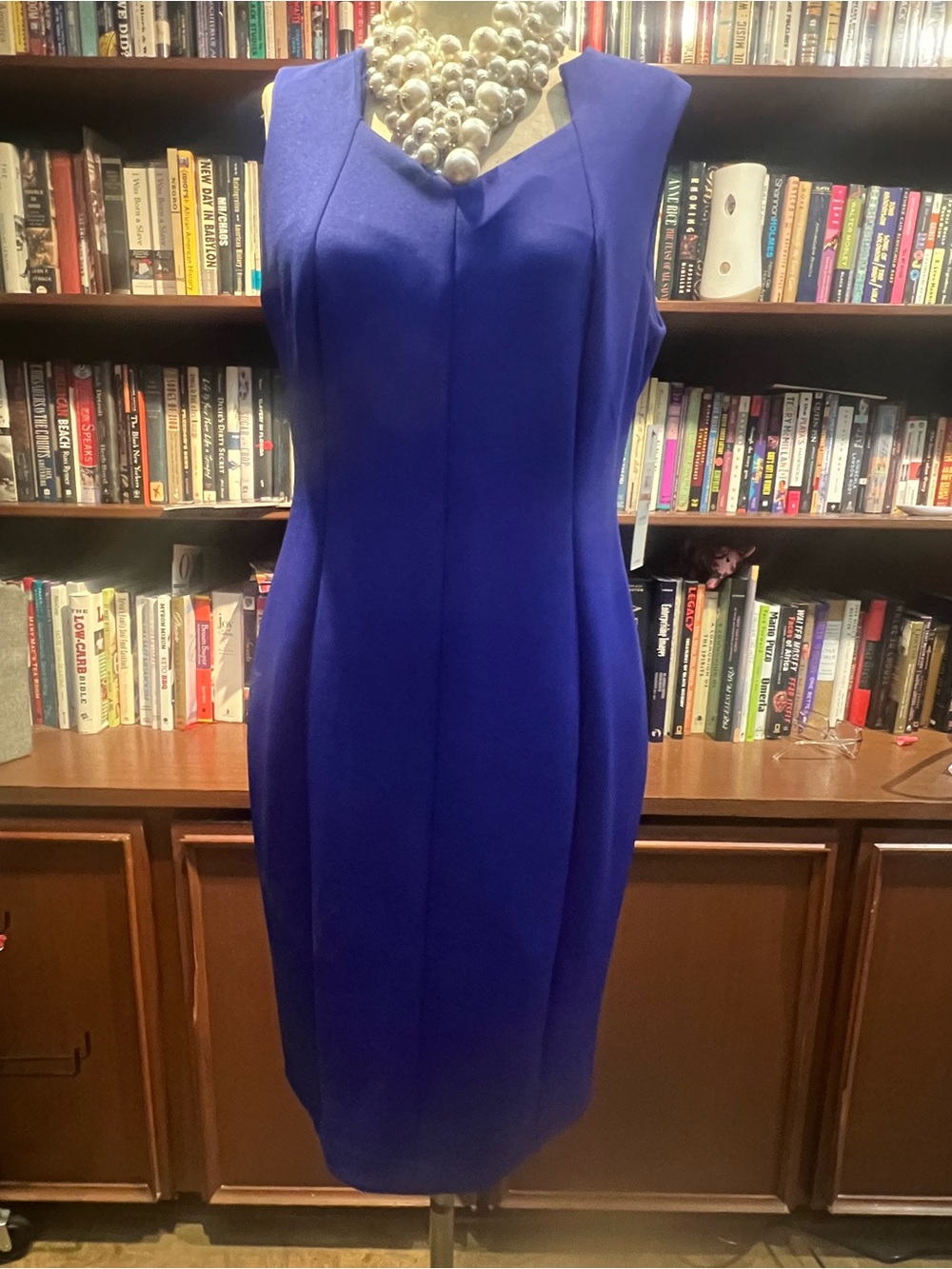 Sleeveless Calvin Klein Royal Blue Sheath Dress 12P